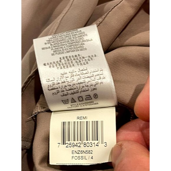 Max and Cleo Women's One Shoulder Chiffon Cocktail Party Mini Dress Taupe Size 4 - Picture 12 of 12